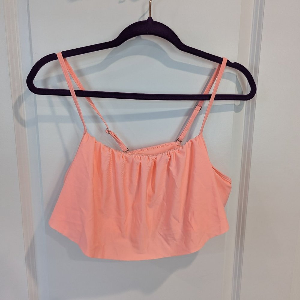 Neon peach bikini top - L